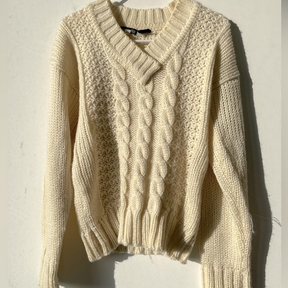 Cream cable knit sweater
